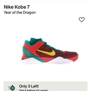 Kobe 7 “way of the dragon” size 9.5